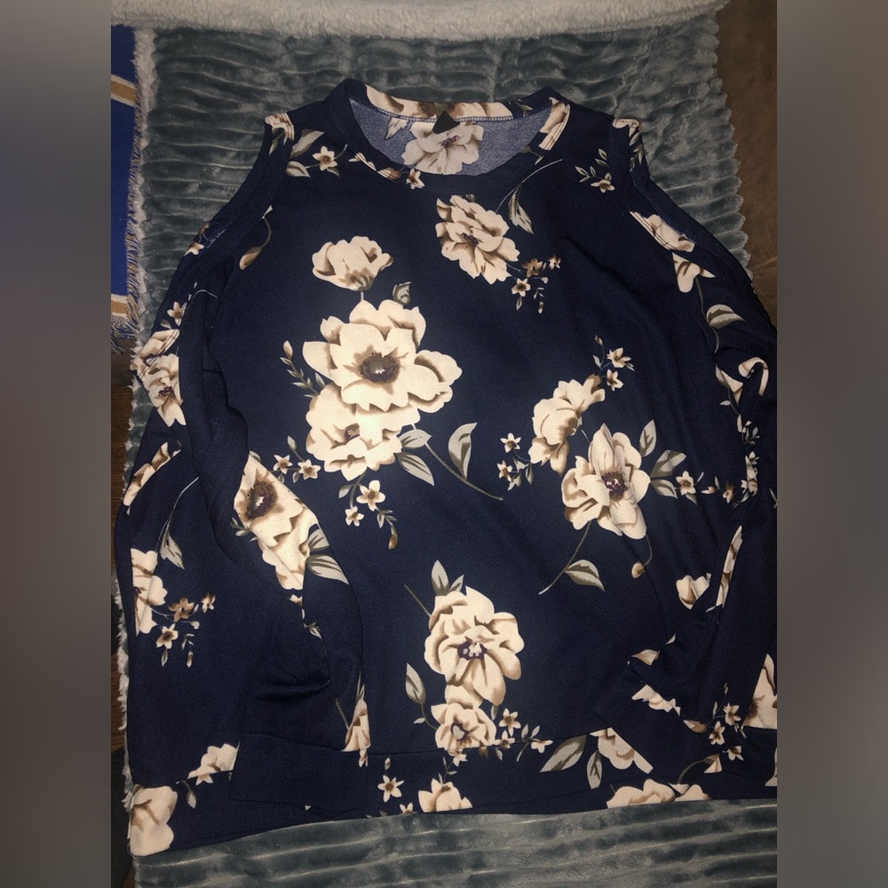 SHEIN Navy Floral Dress Top